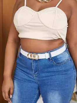 Ремень с пряжкой-цепочкой, белый