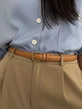 Ремень с пряжкой, коричневый