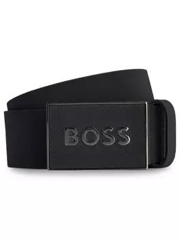Ремень с пряжкой-логотипом BOSS, черный