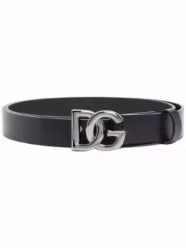 Ремень с пряжкой-логотипом DG DOLCE & GABBANA, черный