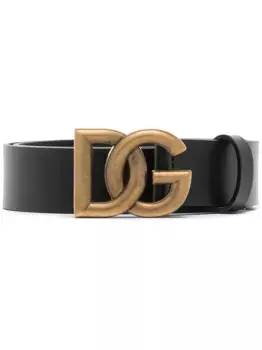 Ремень с пряжкой-логотипом DG DOLCE & GABBANA, черный