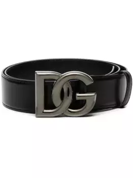 Ремень с пряжкой-логотипом DG DOLCE & GABBANA, черный