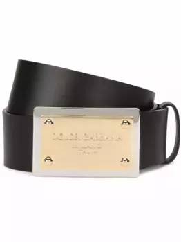 Ремень с пряжкой-логотипом DOLCE & GABBANA, черный