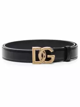 Ремень с пряжкой-логотипом DOLCE & GABBANA, черный
