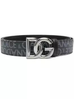Ремень с пряжкой-логотипом DOLCE & GABBANA, черный