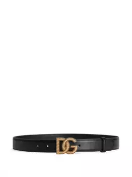 Ремень с пряжкой-логотипом DOLCE & GABBANA, черный