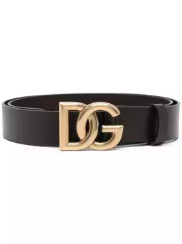 Ремень с пряжкой-логотипом DOLCE & GABBANA, коричневый