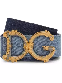 Ремень с пряжкой-логотипом DOLCE & GABBANA, синий