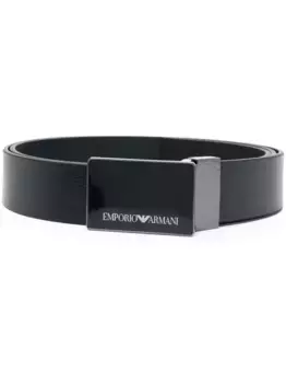Ремень с пряжкой-логотипом EMPORIO ARMANI, черный