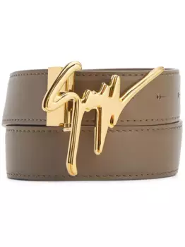 Ремень с пряжкой-логотипом Giuseppe Zanotti, серый