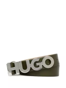 Ремень с пряжкой-логотипом HUGO, зеленый