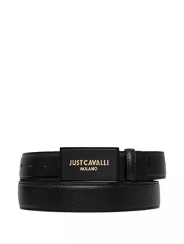 Ремень с пряжкой-логотипом Just Cavalli, черный