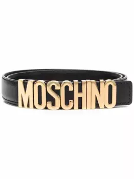 Ремень с пряжкой-логотипом Moschino, черный