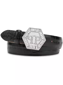 Ремень с пряжкой-логотипом Philipp Plein, черный