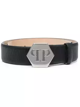 Ремень с пряжкой-логотипом Philipp Plein, черный