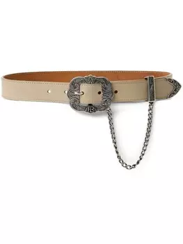 Ремень с пряжкой-логотипом Ralph Lauren Collection, нейтральный цвет