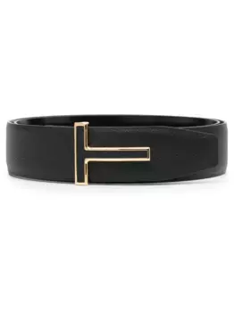 Ремень с пряжкой-логотипом TOM FORD, черный