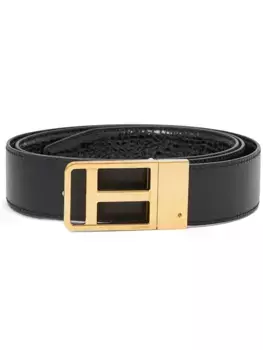 Ремень с пряжкой-логотипом TOM FORD, черный