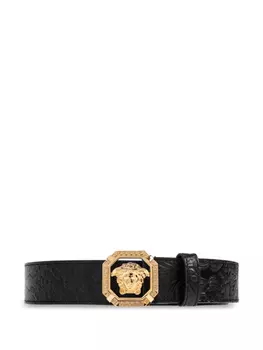 Ремень с пряжкой «Медуза» от Versace, черный