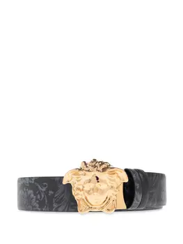 Ремень с пряжкой «Медуза» от Versace, черный