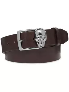 Ремень с пряжкой Skull Philipp Plein, коричневый