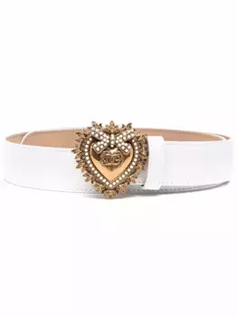 Ремень с пряжкой в форме сердца DOLCE & GABBANA, белый