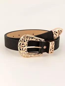 Ремень с пряжкой Western, черный