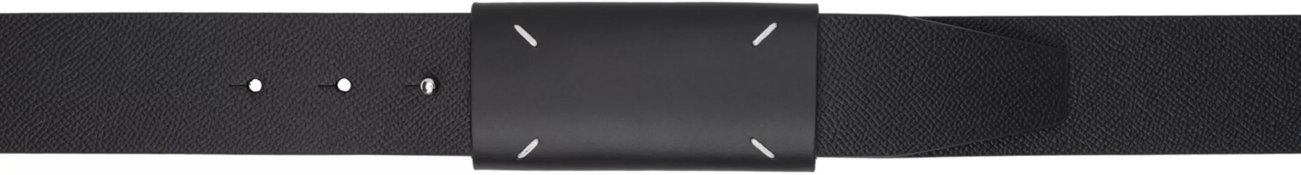 Ремень с язычком и прорезью Maison Margiela, черный