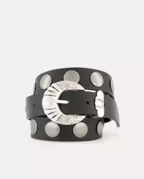 Ремень с шипами Jo & Mr. Joe, черный