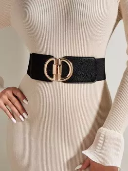 Ремень с симметричной пряжкой, черный