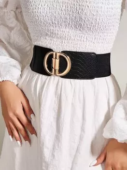 Ремень с симметричной пряжкой, черный