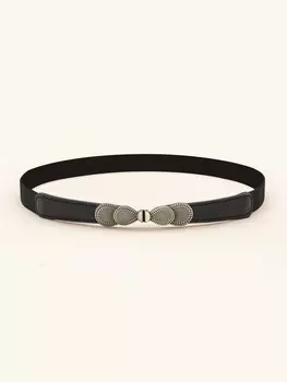 Ремень с симметричной пряжкой, черный