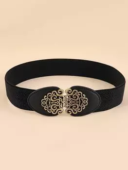 Ремень с симметричной пряжкой, черный