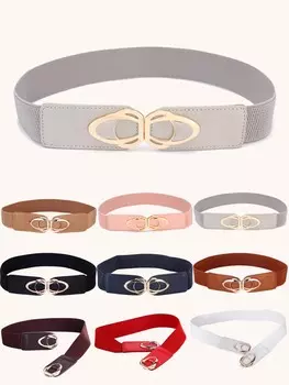 Ремень с симметричной пряжкой, серый