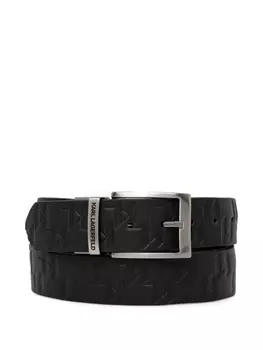 Ремень с текстурированным логотипом K/monogram Karl Lagerfeld, черный