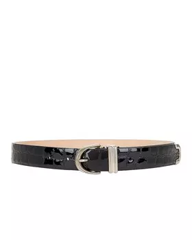 Ремень с тиснением Бэмби Khaite, цвет Black & Antique Silver