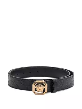 Ремень с тиснением Медузы Versace, черный