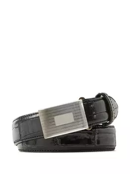 Ремень с тиснением под крокодила из коллекции Ralph Lauren Ralph Lauren Collection, черный