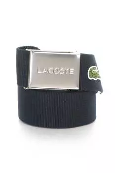 Ремень с тканым рисунком и логотипом Lacoste, синий
