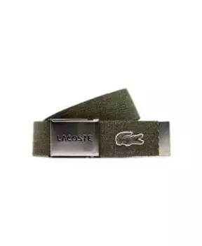 Ремень с вышивкой под крокодила Lacoste, зеленый