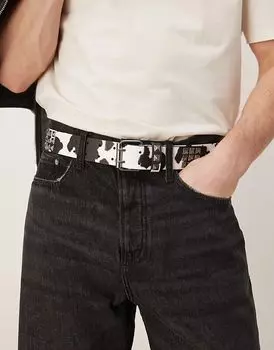 Ремень с заклепками и принтом коровы в стиле 2000-х годов от ASOS DESIGN
