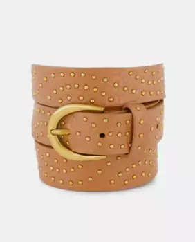 Ремень с заклепками Tintoretto, коричневый