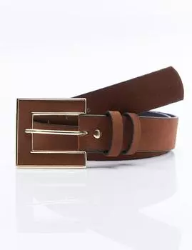 Ремень с замшевой пряжкой золотисто-коричневый Kayra