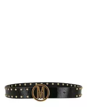 Ремень с золотыми заклепками Circle M Moschino, золотой