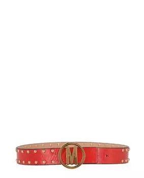 Ремень с золотыми заклепками Circle M Moschino, золотой