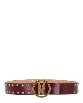 Ремень с золотыми заклепками Circle M Moschino, золотой