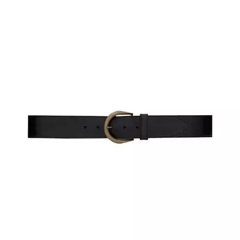Ремень Saint Laurent Croissant De Lune Buckle Wide Belt, черный