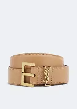 Ремень SAINT LAURENT Monogram belt, бежевый