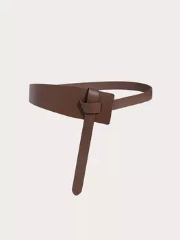 Ремень широкий с узлом, кофейный