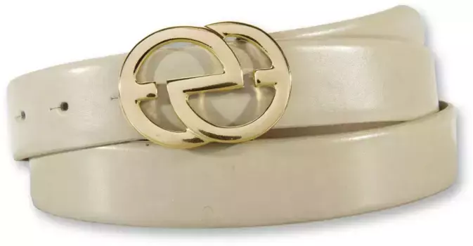 Ремень Silbergift, дизайнерская застежка золотого цвета, бежевый